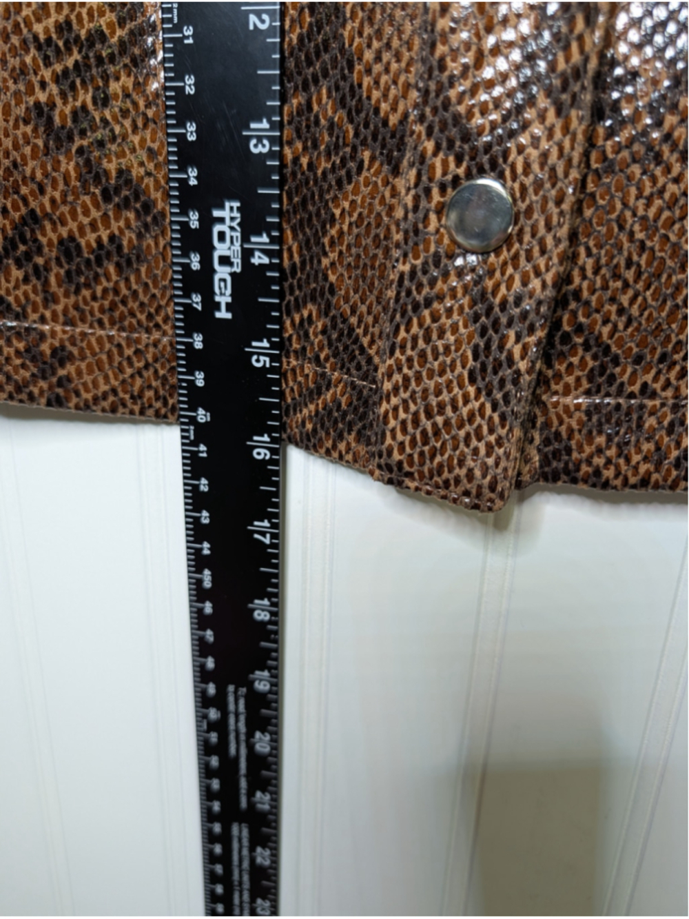 ASTR The Label Come Slither Brown Snakeskin Faux Leather Mini Skirt Size M - Picture 2 of 6